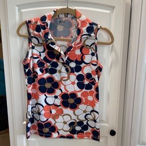 Women’s Swing sleeveless collared golf polo size small pink, black, cream